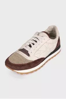 Beige sneakers with decor