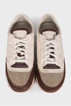 Beige sneakers with decor