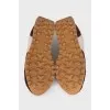 Beige sneakers with decor
