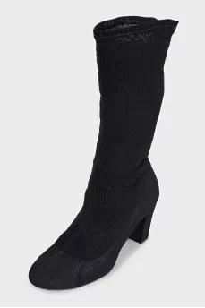 Mesh boots with heels