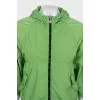 Green windbreaker with short sleeves