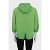 Green windbreaker with short sleeves