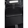 Rectangular textile bag with leather handles