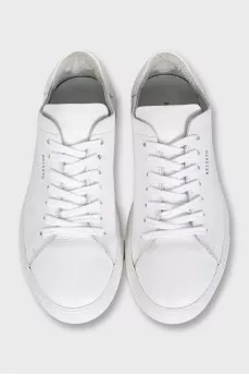 Men's white leather sneakers