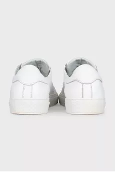 Men's white leather sneakers