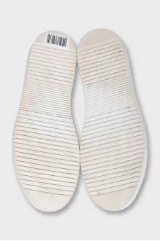 Men's white leather sneakers