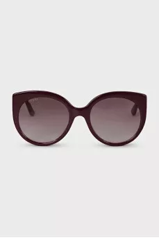 Gradient sunglasses with red frames