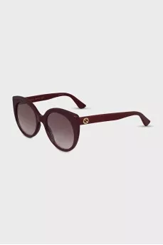 Gradient sunglasses with red frames