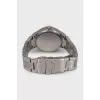 Silver watch with folding bracelet
