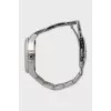 Silver watch with folding bracelet