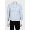 Linen blue button-down jacket