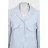 Linen blue button-down jacket