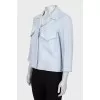 Linen blue button-down jacket