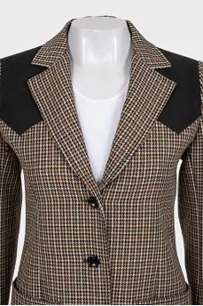 Fitted wool jacket with print