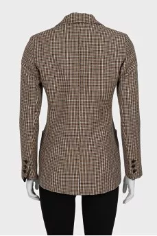 Fitted wool jacket with print