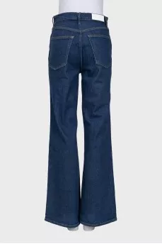 High-waisted wide-leg jeans with buttons