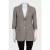 Gray checkered button-down jacket