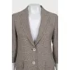 Gray checkered button-down jacket