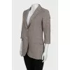 Gray checkered button-down jacket