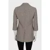 Gray checkered button-down jacket