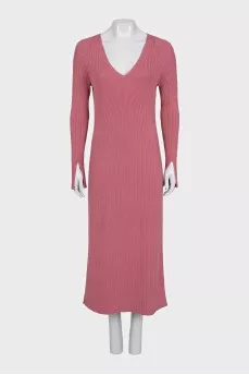 Pink ribbed dress