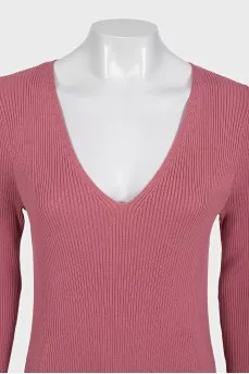 Pink ribbed dress