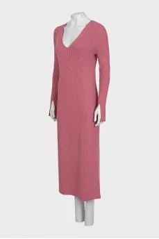 Pink ribbed dress