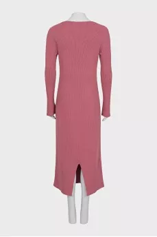 Pink ribbed dress