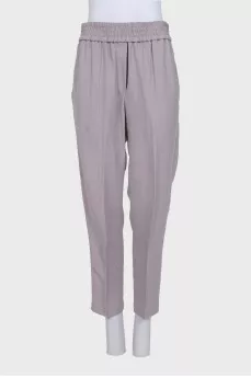 Purple suit with straight trousers
