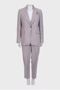Purple suit with straight trousers