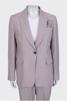 Purple suit with straight trousers
