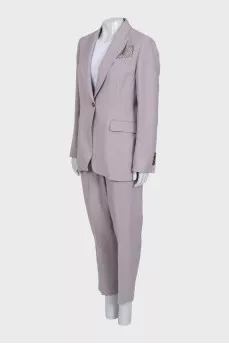 Purple suit with straight trousers