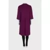Straight-cut wool coat with fur pockets