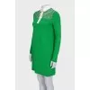 Green dress with a lace collar