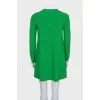 Green dress with a lace collar