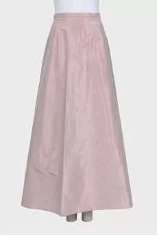 Flared silk maxi skirt