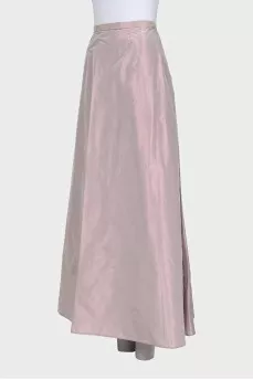 Flared silk maxi skirt