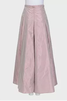 Flared silk maxi skirt