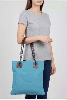 Fabric bag with accent handles