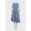 Blue suit with a skirt and top