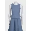 Blue suit with a skirt and top