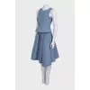 Blue suit with a skirt and top