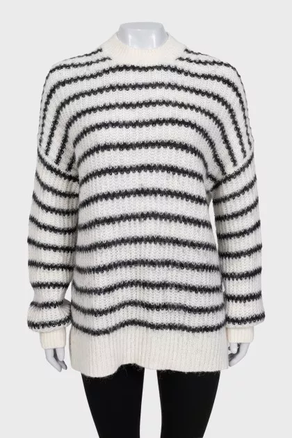 White striped sweater