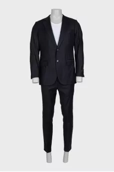 Men's black wool suit