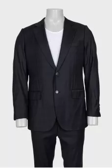 Men's black wool suit