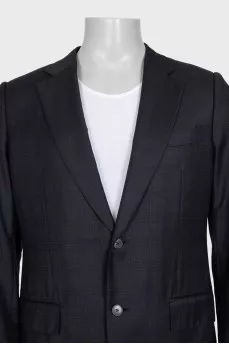 Men's black wool suit