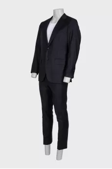 Men's black wool suit