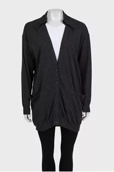 Cashmere cardigan with patch pockets