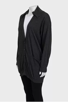 Cashmere cardigan with patch pockets