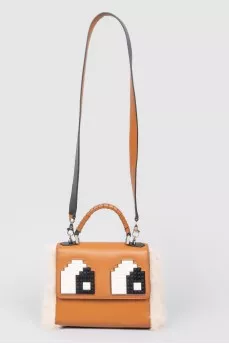 Brown bag with fur and Lego inserts